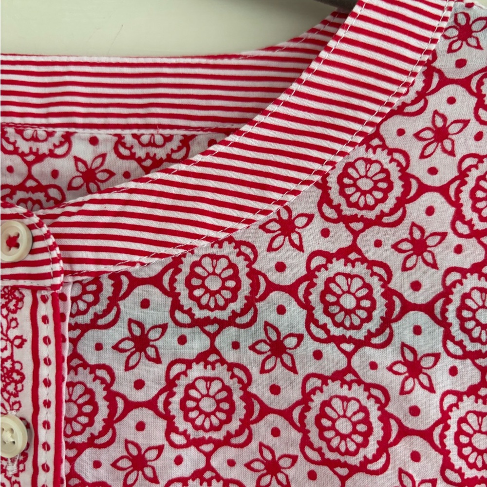 Talbots Patterned Lightweight Cotton Popover Top … - image 8